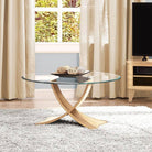 JF308 Siena Coffee Table in Oak and Glass by Jual - Price Crash Furniture