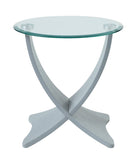 JF309 Siena Lamp Table in Grey and Glass by Jual - Price Crash Furniture