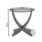 JF309 Siena Lamp Table in Grey and Glass by Jual - Price Crash Furniture