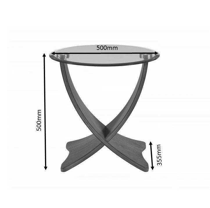 JF309 Siena Lamp Table in Oak and Glass by Jual - Price Crash Furniture