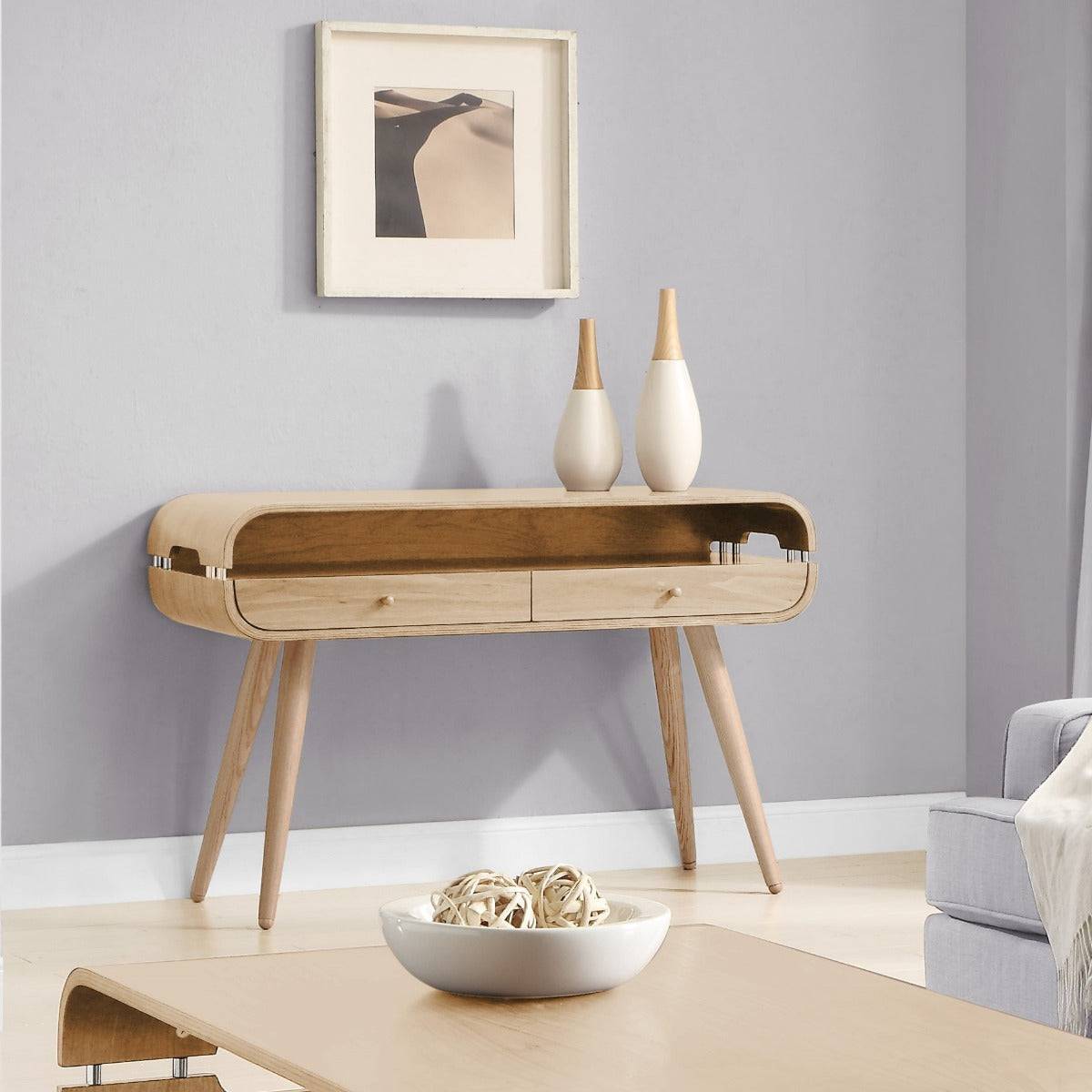 JF705 Havana Hallway Desk Console Table in Oak by Jual - Price Crash Furniture