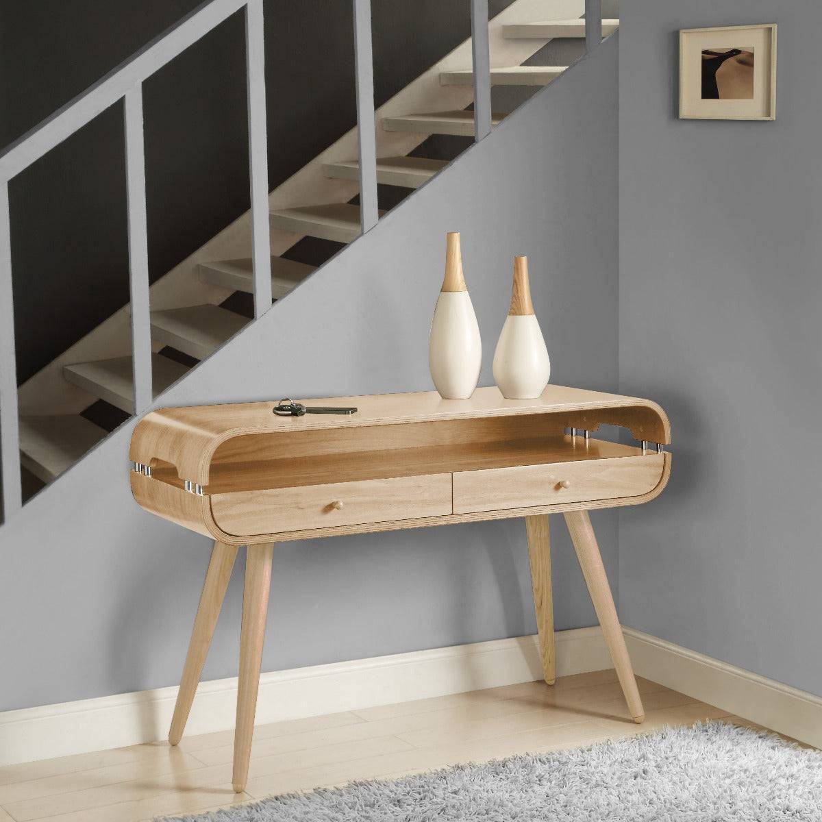 JF705 Havana Hallway Desk Console Table in Oak by Jual - Price Crash Furniture