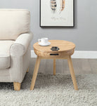 JF710 San Francisco Smart Lamp Table with Speaker and Charging in Oak by Jual - Price Crash Furniture