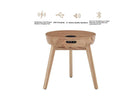 JF710 San Francisco Smart Lamp Table with Speaker and Charging in Oak by Jual - Price Crash Furniture