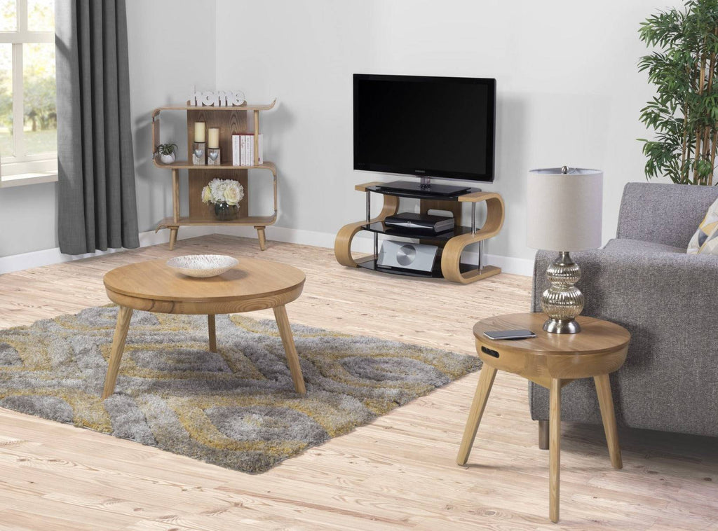 JF710 San Francisco Smart Lamp Table with Speaker and Charging in Oak by Jual - Price Crash Furniture