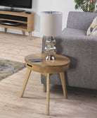 JF710 San Francisco Smart Lamp Table with Speaker and Charging in Oak by Jual - Price Crash Furniture