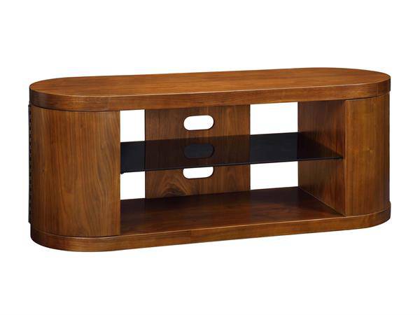 Jual Furnishings JF207 Walnut TV Stand up to 50" with Piano Black Glass - Price Crash Furniture