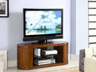 Jual Furnishings JF207 Walnut TV Stand up to 50" with Piano Black Glass - Price Crash Furniture