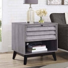 Vaughn Storage Side Table in Distressed Grey Oak by Dorel - Price Crash Furniture