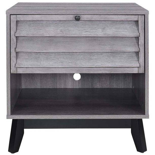 Vaughn Storage Side Table in Distressed Grey Oak by Dorel - Price Crash Furniture