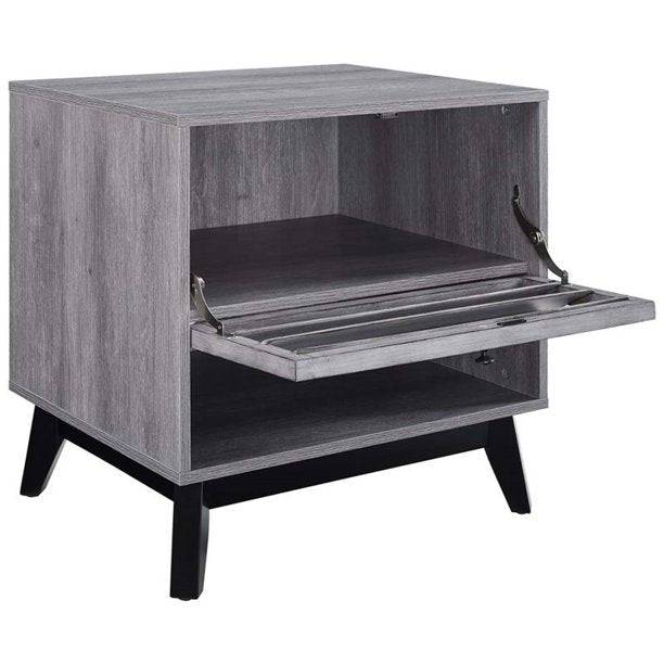 Vaughn Storage Side Table in Distressed Grey Oak by Dorel - Price Crash Furniture