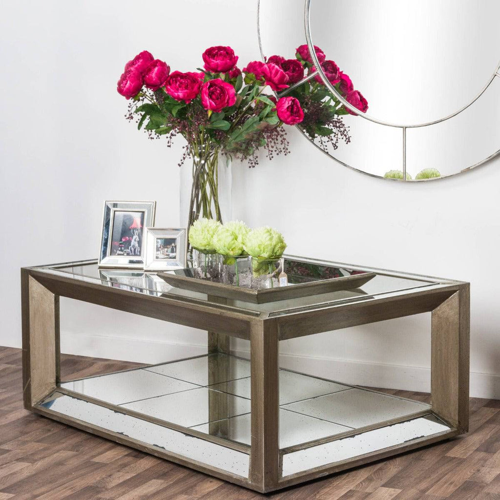 Large Augustus Mirrored Coffee Table - Price Crash Furniture