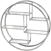 Large Circular Silver Wall Hanging Multi Shelf - Price Crash Furniture