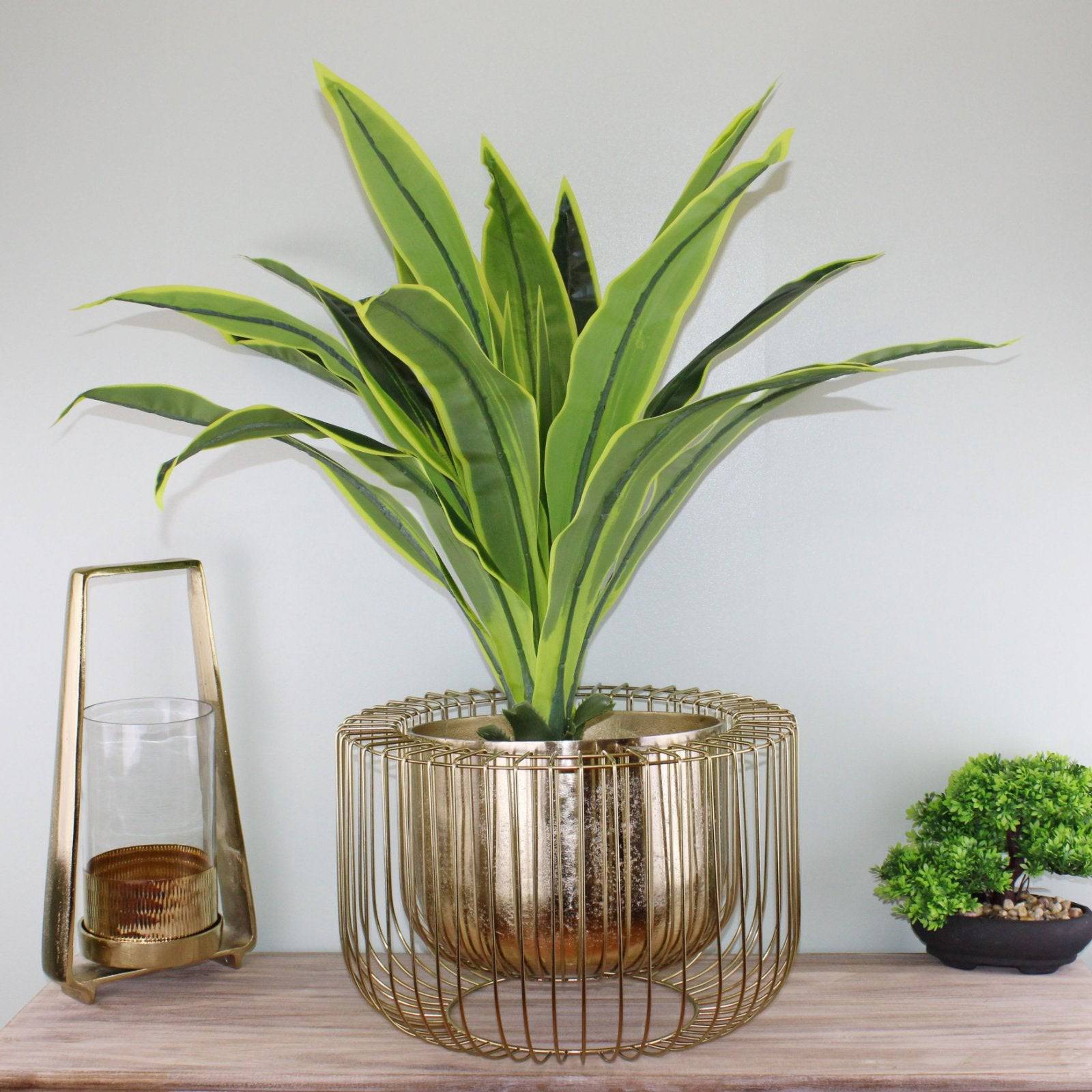 Large Gold Metal Wire Planter or Bowl - Indoor - Price Crash Furniture