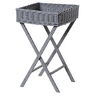 Large Grey Wicker Basket Butler Tray - Price Crash Furniture