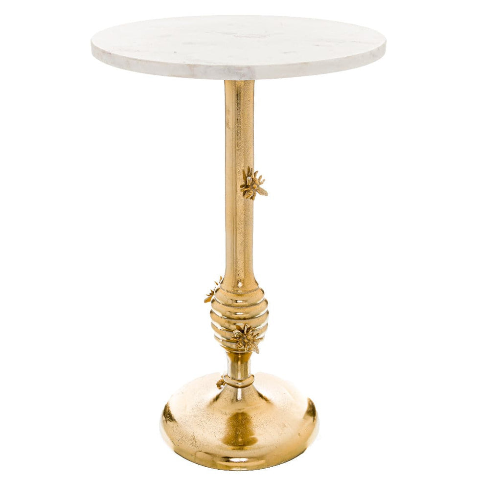 Honey Bee Side Table With Marble Top - Price Crash Furniture