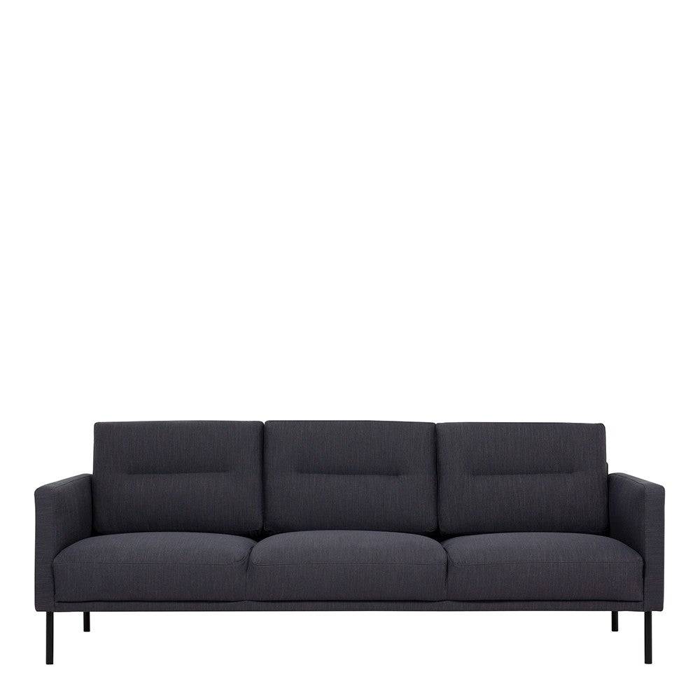 Larvik 3 Seater Sofa - Anthracite, Black Legs - Price Crash Furniture