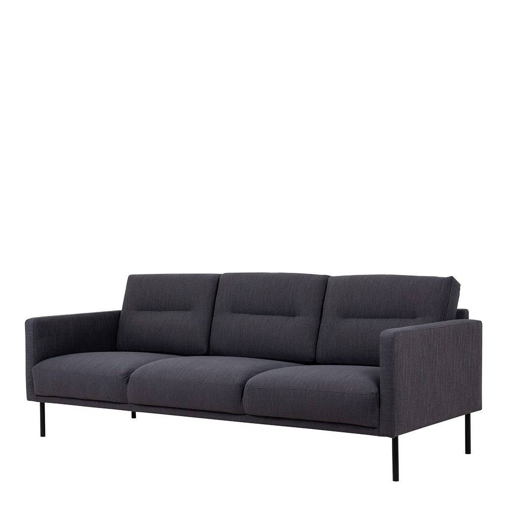 Larvik 3 Seater Sofa - Anthracite, Black Legs - Price Crash Furniture