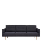 Larvik 3 Seater Sofa - Anthracite, Oak Legs - Price Crash Furniture