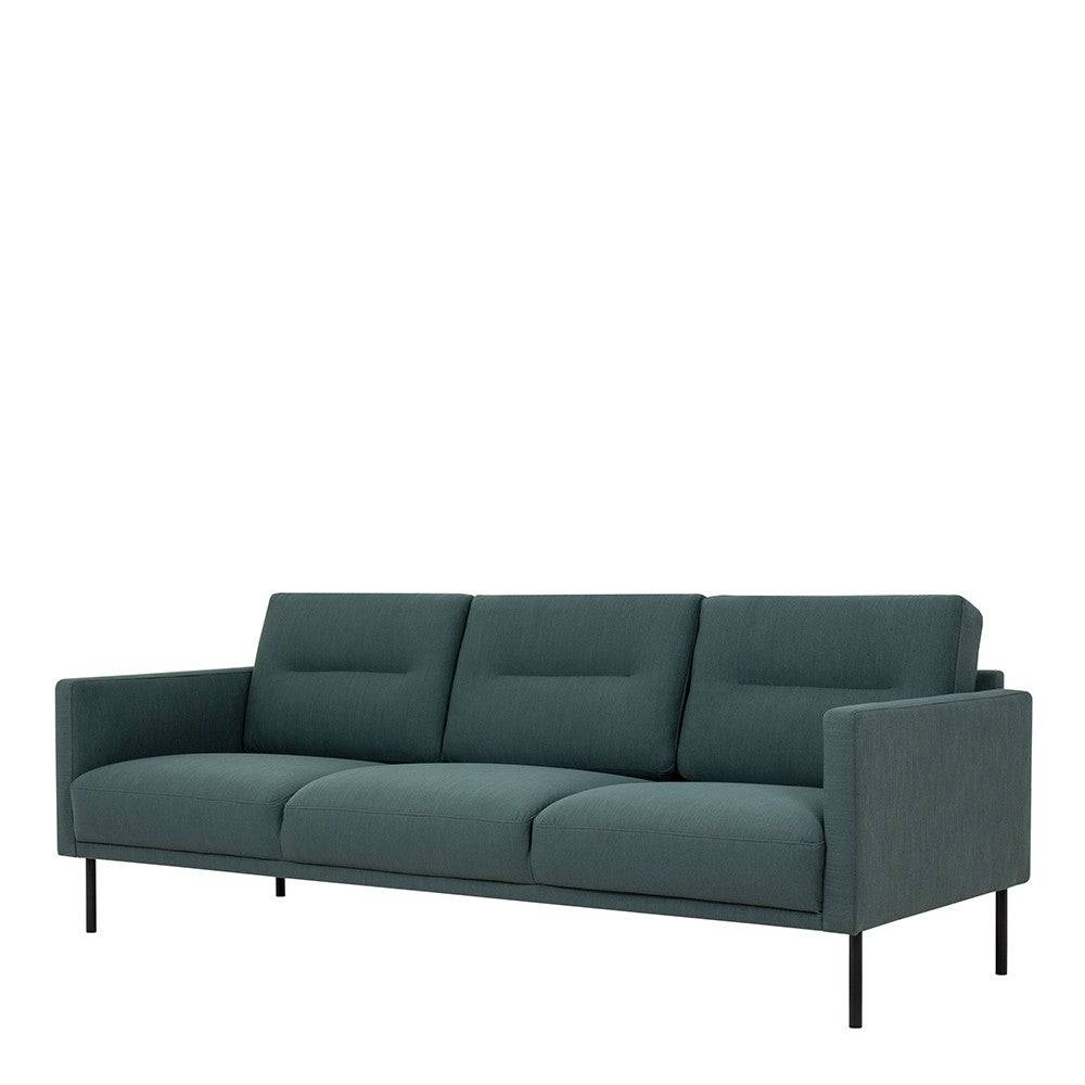 Larvik 3 Seater Sofa - Dark Green, Black Legs - Price Crash Furniture