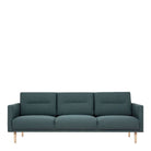 Larvik 3 Seater Sofa - Dark Green, Oak Legs - Price Crash Furniture