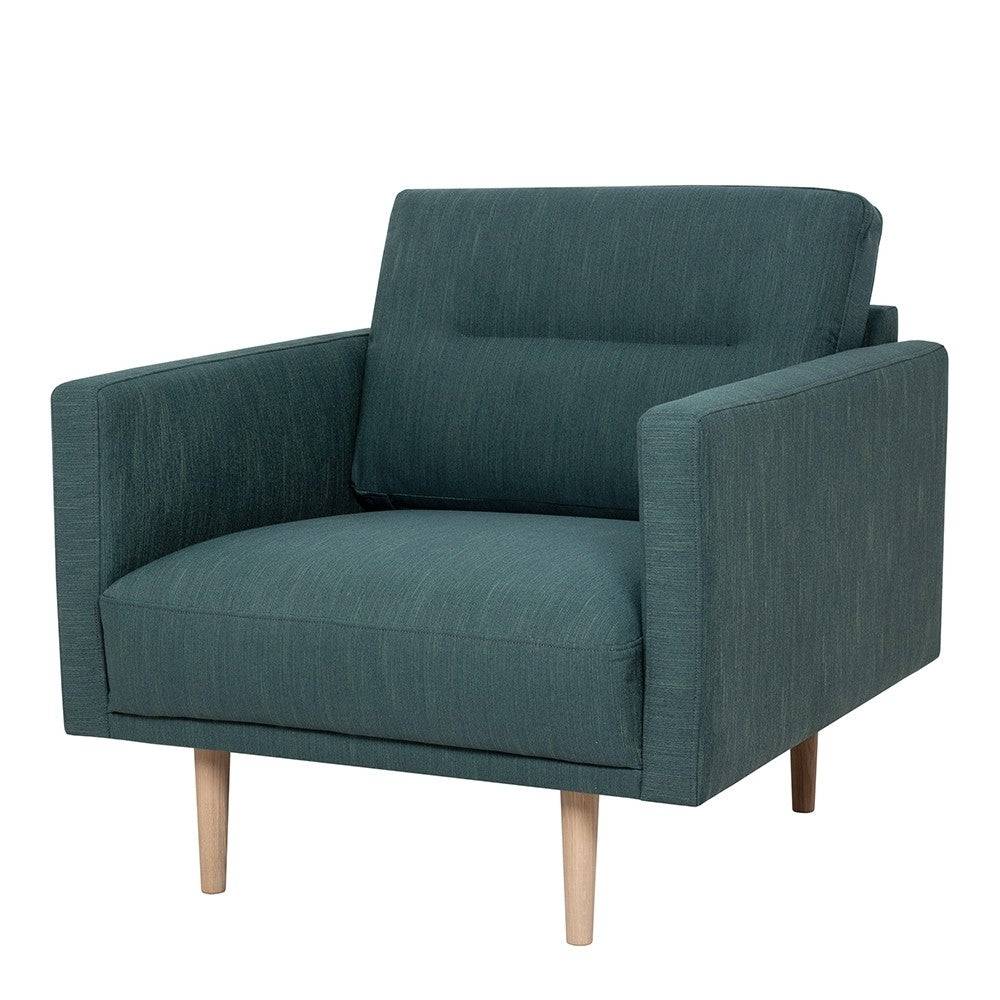Larvik Armchair - Dark Green, Oak Legs - Price Crash Furniture