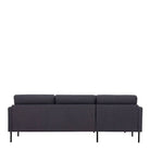 Larvik Chaiselongue Sofa (LH) - Anthracite , Black Legs - Price Crash Furniture