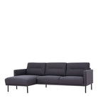 Larvik Chaiselongue Sofa (LH) - Anthracite , Black Legs - Price Crash Furniture