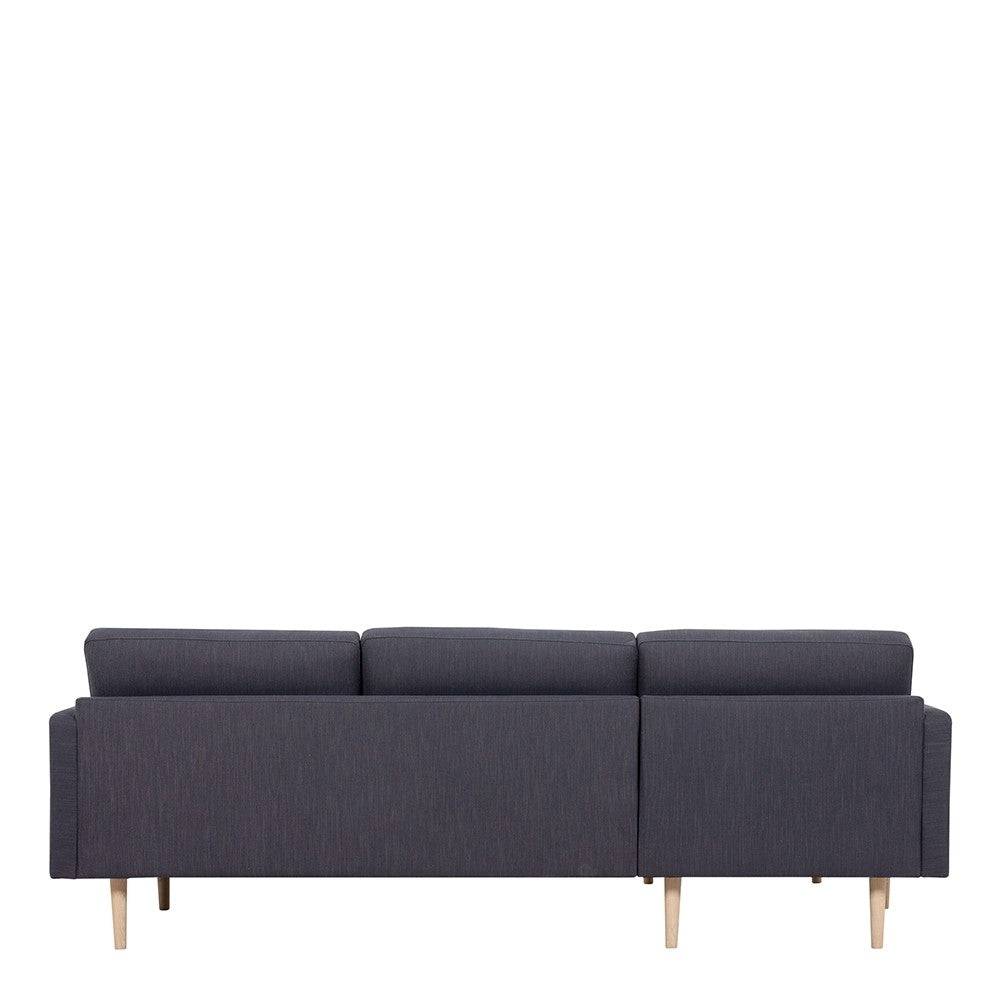 Larvik Chaiselongue Sofa (LH) - Anthracite, Oak Legs - Price Crash Furniture