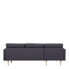 Larvik Chaiselongue Sofa (LH) - Anthracite, Oak Legs - Price Crash Furniture