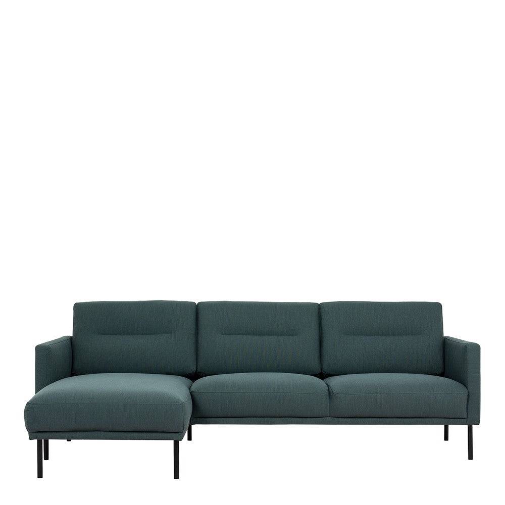 Larvik Chaiselongue Sofa (LH) - Dark Green , Black Legs - Price Crash Furniture