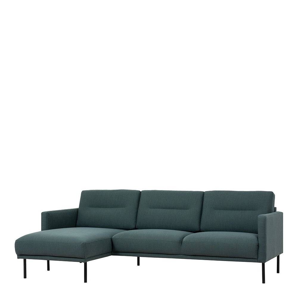 Larvik Chaiselongue Sofa (LH) - Dark Green , Black Legs - Price Crash Furniture