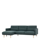 Larvik Chaiselongue Sofa (LH) - Dark Green, Oak Legs - Price Crash Furniture