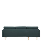 Larvik Chaiselongue Sofa (LH) - Dark Green, Oak Legs - Price Crash Furniture