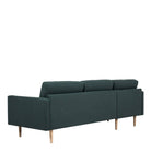 Larvik Chaiselongue Sofa (LH) - Dark Green, Oak Legs - Price Crash Furniture