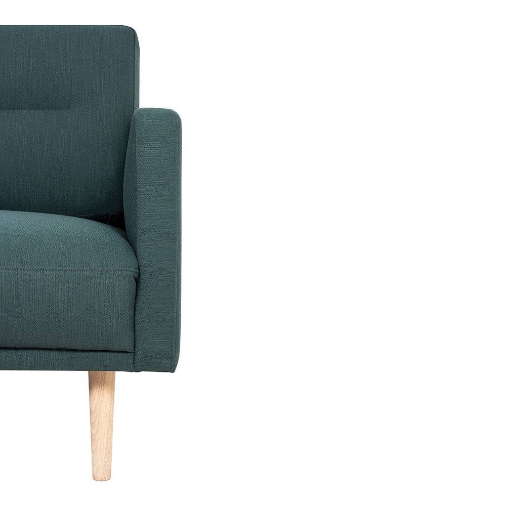 Larvik Chaiselongue Sofa (LH) - Dark Green, Oak Legs - Price Crash Furniture