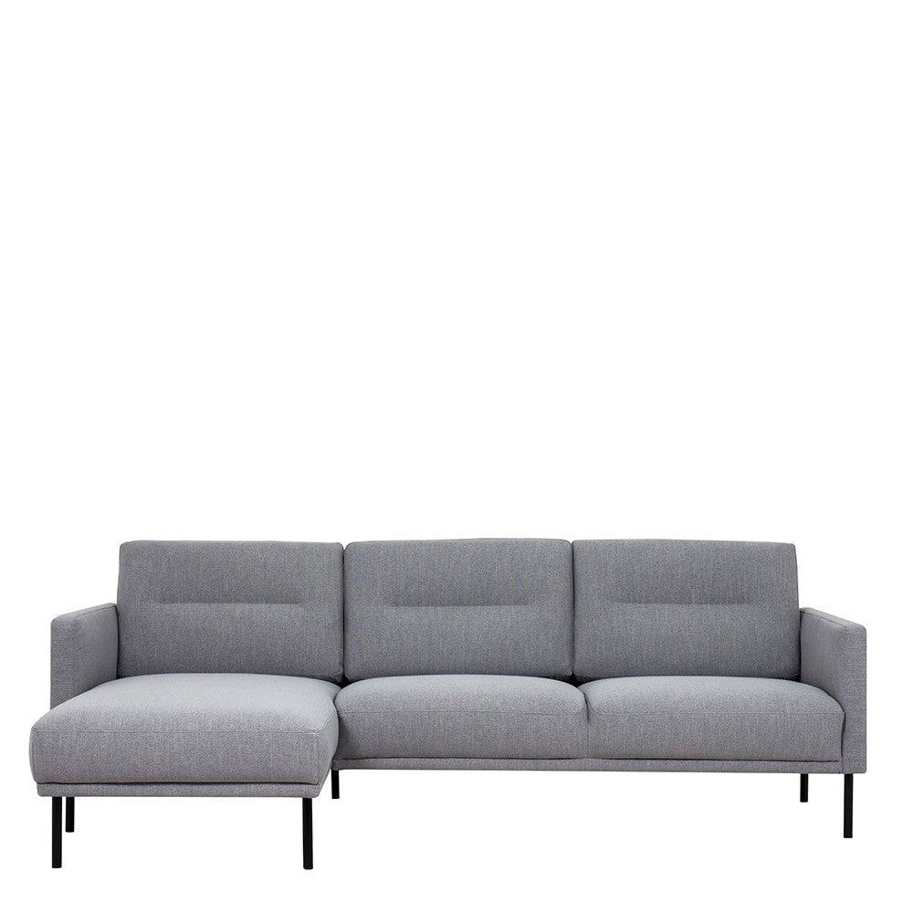 Larvik Chaiselongue Sofa (LH) - Grey , Black Legs - Price Crash Furniture