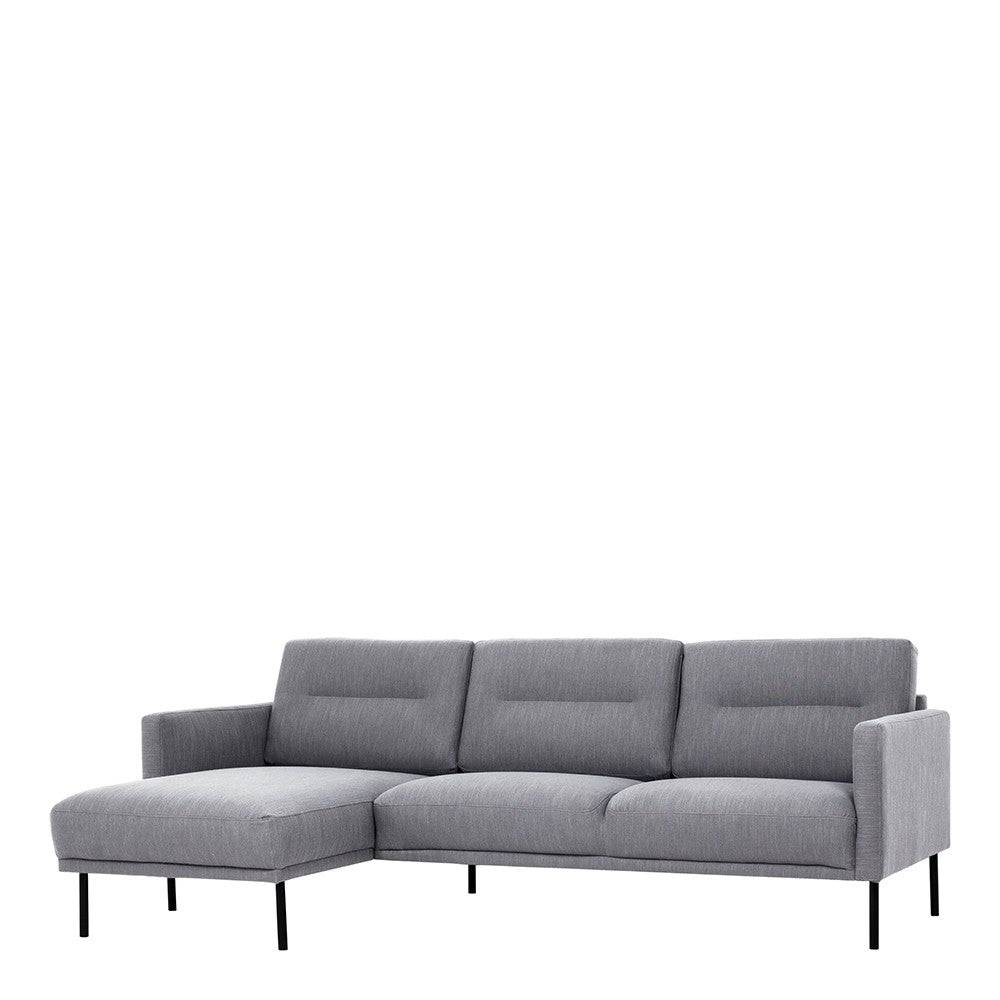 Larvik Chaiselongue Sofa (LH) - Grey , Black Legs - Price Crash Furniture