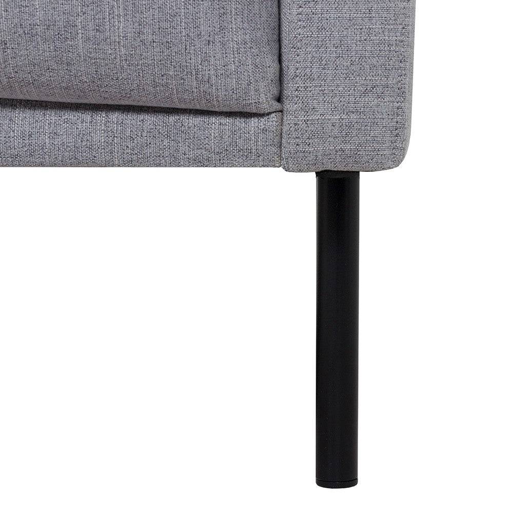 Larvik Chaiselongue Sofa (LH) - Grey , Black Legs - Price Crash Furniture