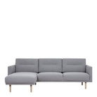 Larvik Chaiselongue Sofa (LH) - Grey, Oak Legs - Price Crash Furniture