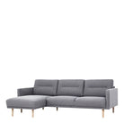 Larvik Chaiselongue Sofa (LH) - Grey, Oak Legs - Price Crash Furniture