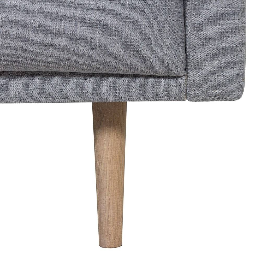 Larvik Chaiselongue Sofa (LH) - Grey, Oak Legs - Price Crash Furniture