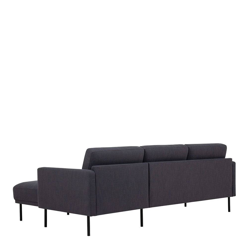 Larvik Chaiselongue Sofa (RH) - Anthracite, Black Legs - Price Crash Furniture