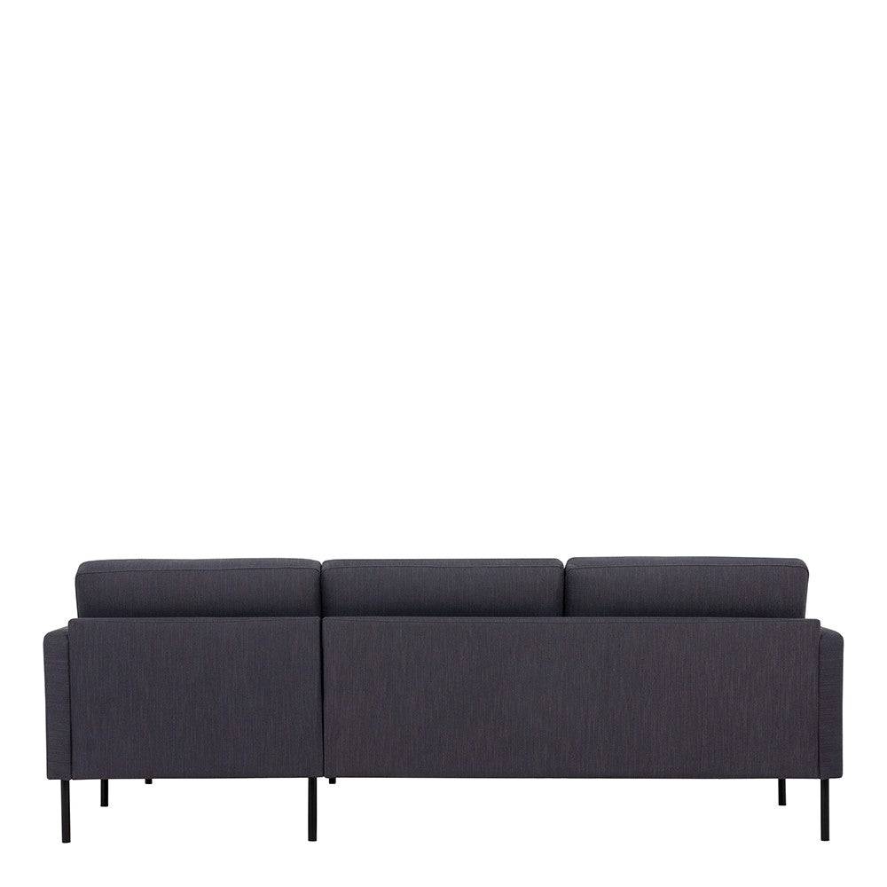 Larvik Chaiselongue Sofa (RH) - Anthracite, Black Legs - Price Crash Furniture