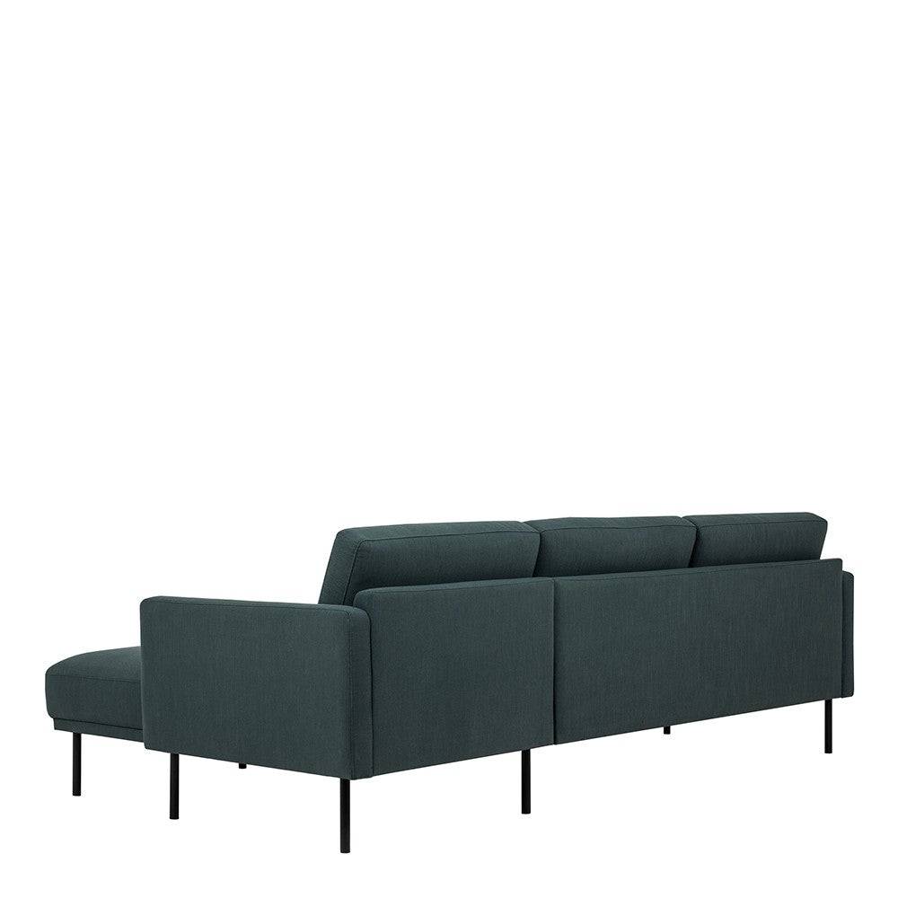 Larvik Chaiselongue Sofa (RH) - Dark Green, Black Legs - Price Crash Furniture