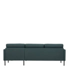 Larvik Chaiselongue Sofa (RH) - Dark Green, Black Legs - Price Crash Furniture