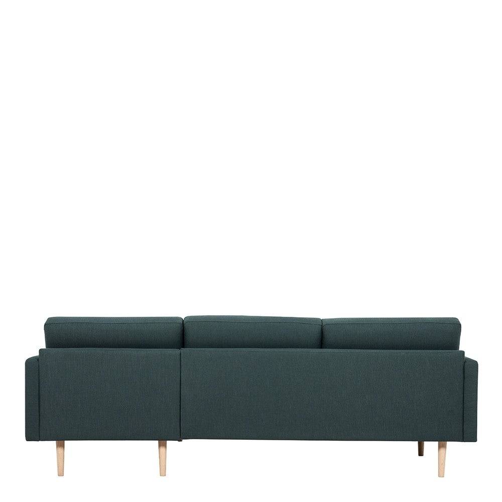 Larvik Chaiselongue Sofa (RH) - Dark Green, Oak Legs - Price Crash Furniture