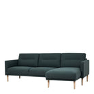 Larvik Chaiselongue Sofa (RH) - Dark Green, Oak Legs - Price Crash Furniture