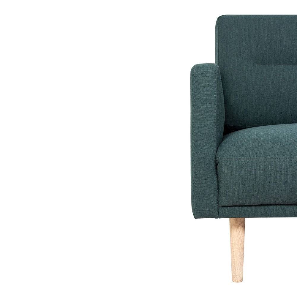 Larvik Chaiselongue Sofa (RH) - Dark Green, Oak Legs - Price Crash Furniture