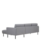 Larvik Chaiselongue Sofa (RH) - Grey, Black Legs - Price Crash Furniture